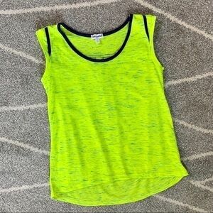 Splendid Neon Yellow Navy Tank Top 6X